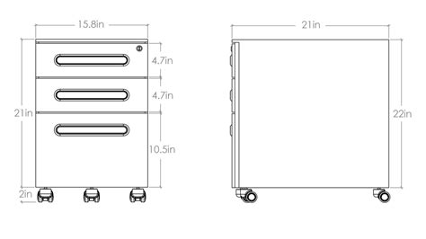 filing cabinet size chart